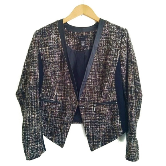 Lane Bryant Jackets & Blazers - Lane Bryant Tweed & Faux Leather Blazer